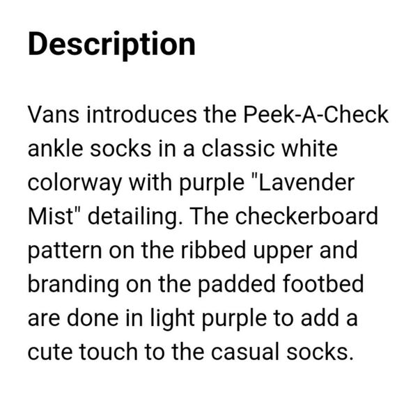 Vans Peek-A-Check Half Crew Socks - Picture 2 of 5